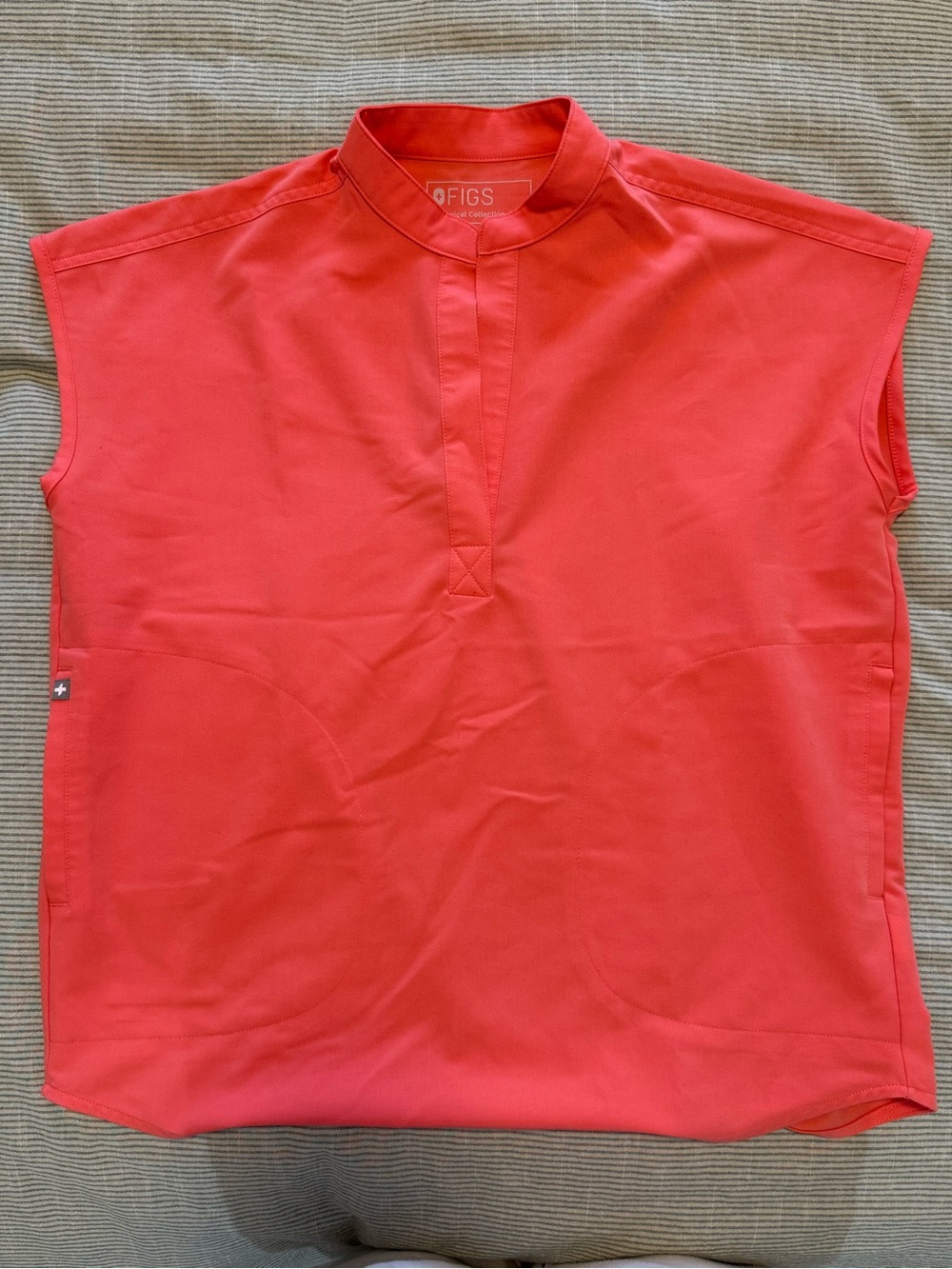 FIGS Hot Coral Rafeala Top